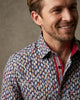 Multicolor Leaf Print Shirt with Matching Handkerchief-Makrom