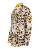 Mustard Floral Cotton Shirt with Matching Handkerchief