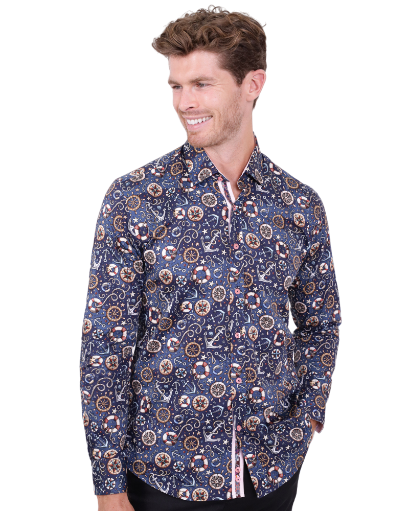 Nautical Print with Matching Handkerchief-Makrom