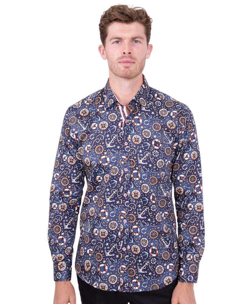 Nautical Print with Matching Handkerchief-Makrom