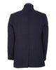 Navy Men's Overcoat with Removable Inner Layer-Makrom