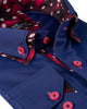 Navy Plain Contrast Dot Double Collar Long Sleeve Shirt-Makrom