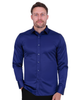Navy Plain Double Cuff Shirt-Makrom