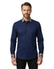 Navy Plain Shirt with Multicoloured Trim-Makrom