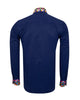 Navy Plain Shirt with Multicoloured Trim-Makrom