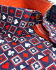 Navy Playing Card Symbols Print with Matching Handkerchief-Makrom
