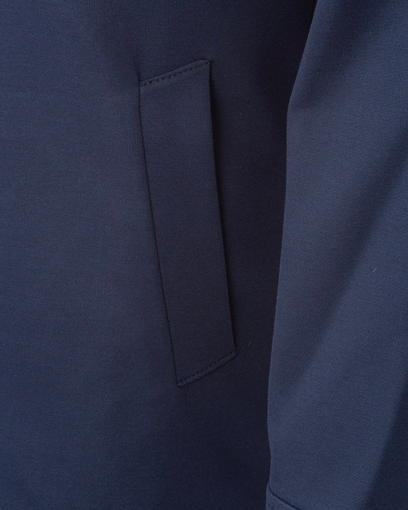 Navy Zip-Up Jacket with Classic Collar-Makrom