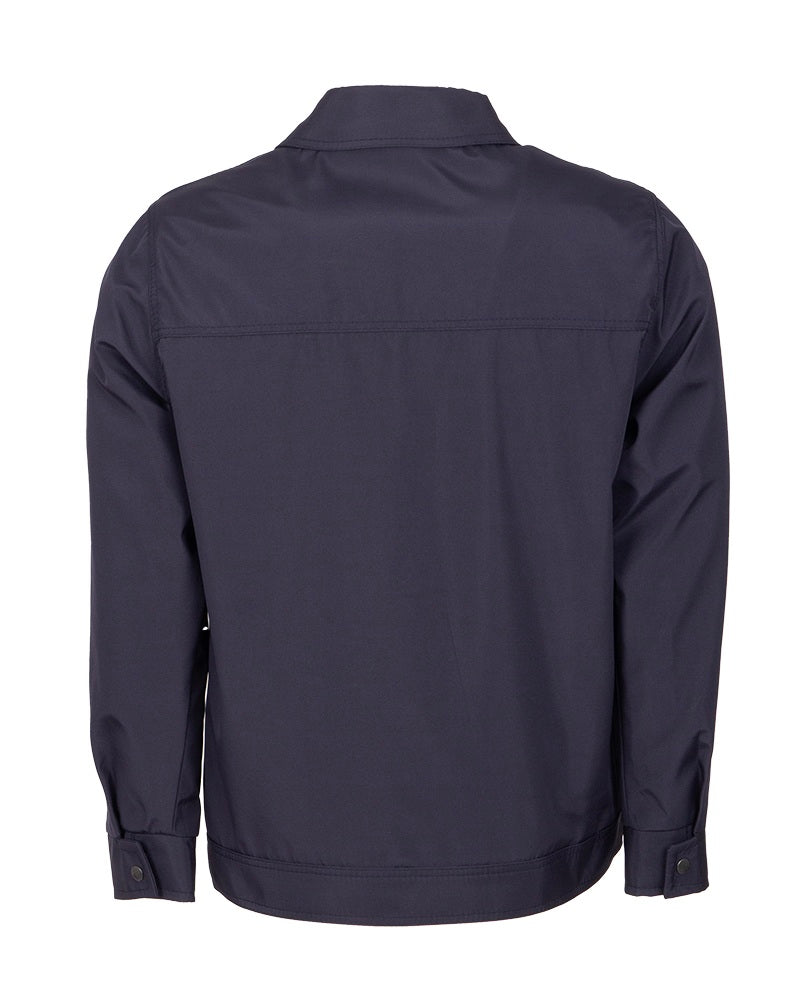 Navy Zip-Up Jacket with Classic Collar-Makrom