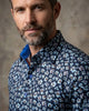 Navy Floral Pattern Print Shirt
