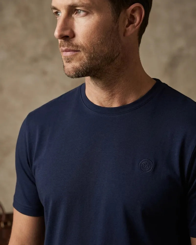 Navy Round Neck Plain T Shirt