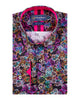 Neon Colourful Print Men's Shirt with Matching Handkerchief-Makrom