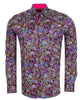 Neon Colourful Print Men's Shirt with Matching Handkerchief-Makrom