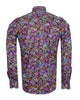 Neon Colourful Print Men's Shirt with Matching Handkerchief-Makrom