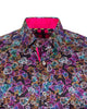 Neon Colourful Print Men's Shirt with Matching Handkerchief-Makrom