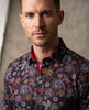 Neon Flower Print Shirt with Matching Handkerchief