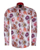 New Year Print Men's Shirt with Matching Handkerchief-Makrom