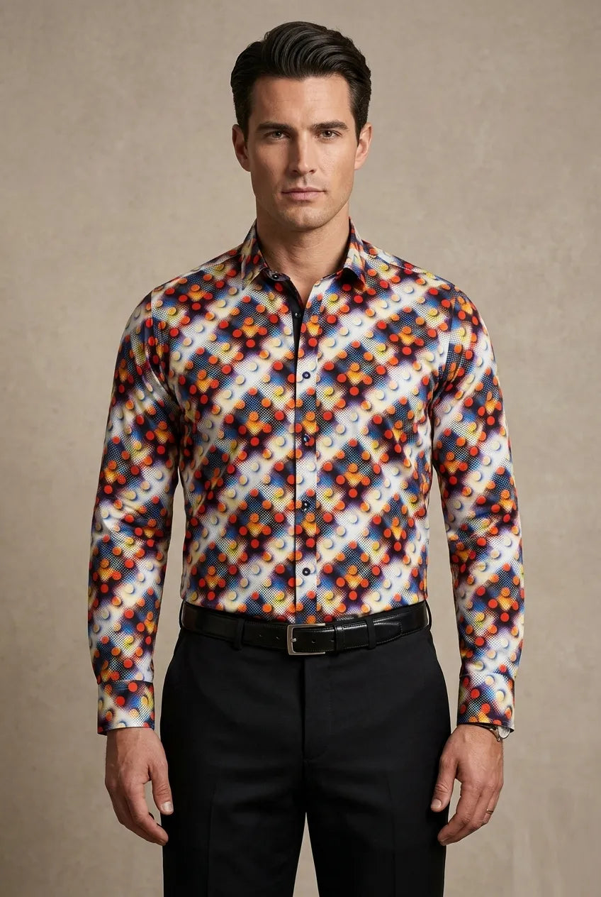 Orange Pure Cotton Dotted Print-Makrom
