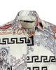 Oscar Banks Premium Cream Satin Baroque Print Dress Shirt-Makrom
