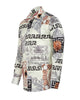 Oscar Banks Premium Cream Satin Baroque Print Dress Shirt-Makrom