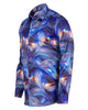 Oscar Banks Premium Satin Purple Marble Print Shirt-Makrom