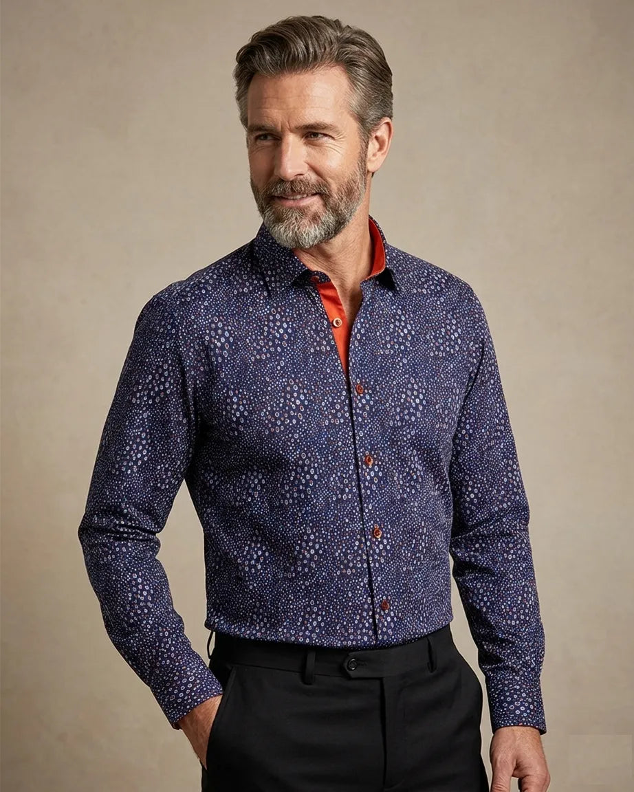 Oval Print Pure Cotton Shirt-Makrom