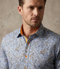 Paisley Print Light Blue Shirt with Matching Handkerchief