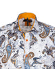 Paisley Print Yellow Detail on Collar Long Sleeve Shirt-Makrom
