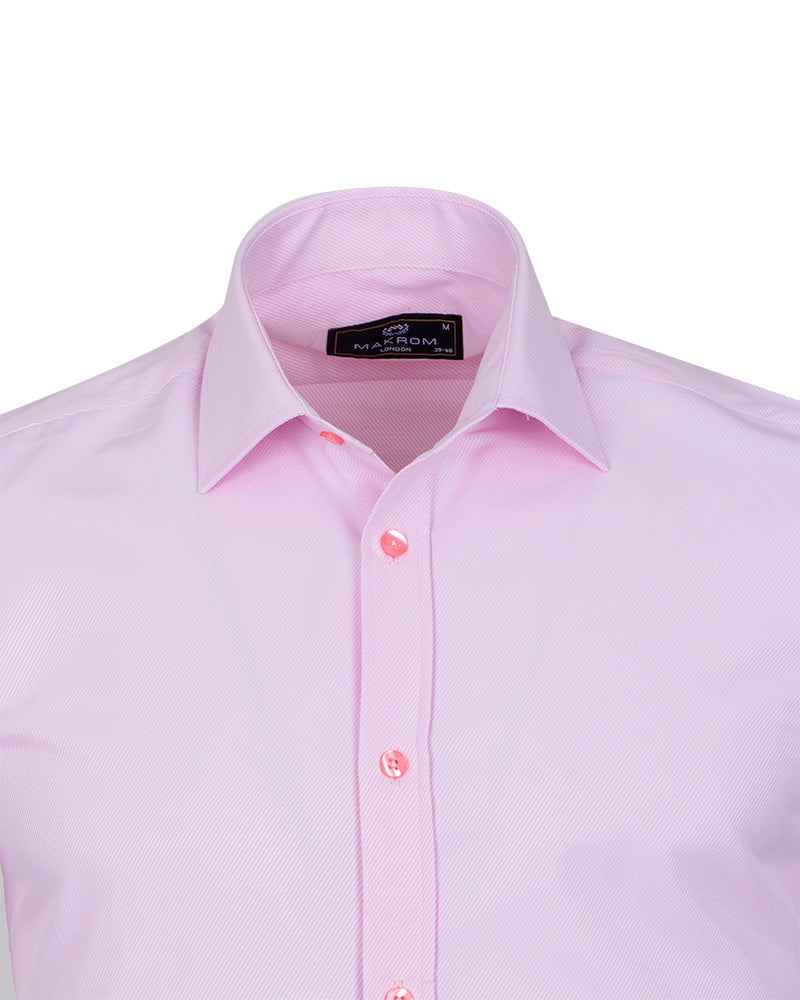 Pink Classic Twill Short Sleeve Shirt-Makrom