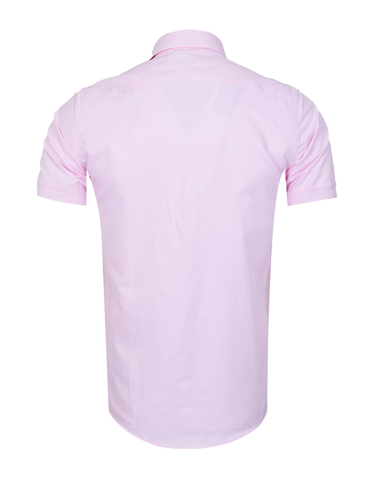Pink Classic Twill Short Sleeve Shirt-Makrom