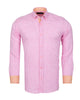 Pink Linen Long Sleeve Shirt with Matching Handkechief-Makrom