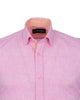 Pink Linen Plain Short Sleeve Shirt-Makrom