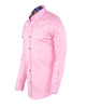 Pink Plain Colourful Stitching & Button Pure Cotton Shirt-Makrom