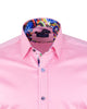 Pink Plain Colourful Stitching & Button Pure Cotton Shirt-Makrom
