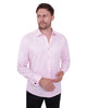 Pink Plain Double Cuff Shirt-Makrom