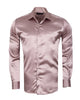 Pink Shiny Plain Satin Classic Men’s Shirt-Makrom