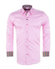 Plain Pink Shirt with Colourful Stripe Insert Shirt-Makrom