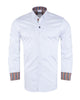 Plain White Shirt with Colourful Stripe Insert Shirt-Makrom