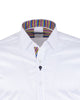 Plain White Shirt with Colourful Stripe Insert Shirt-Makrom