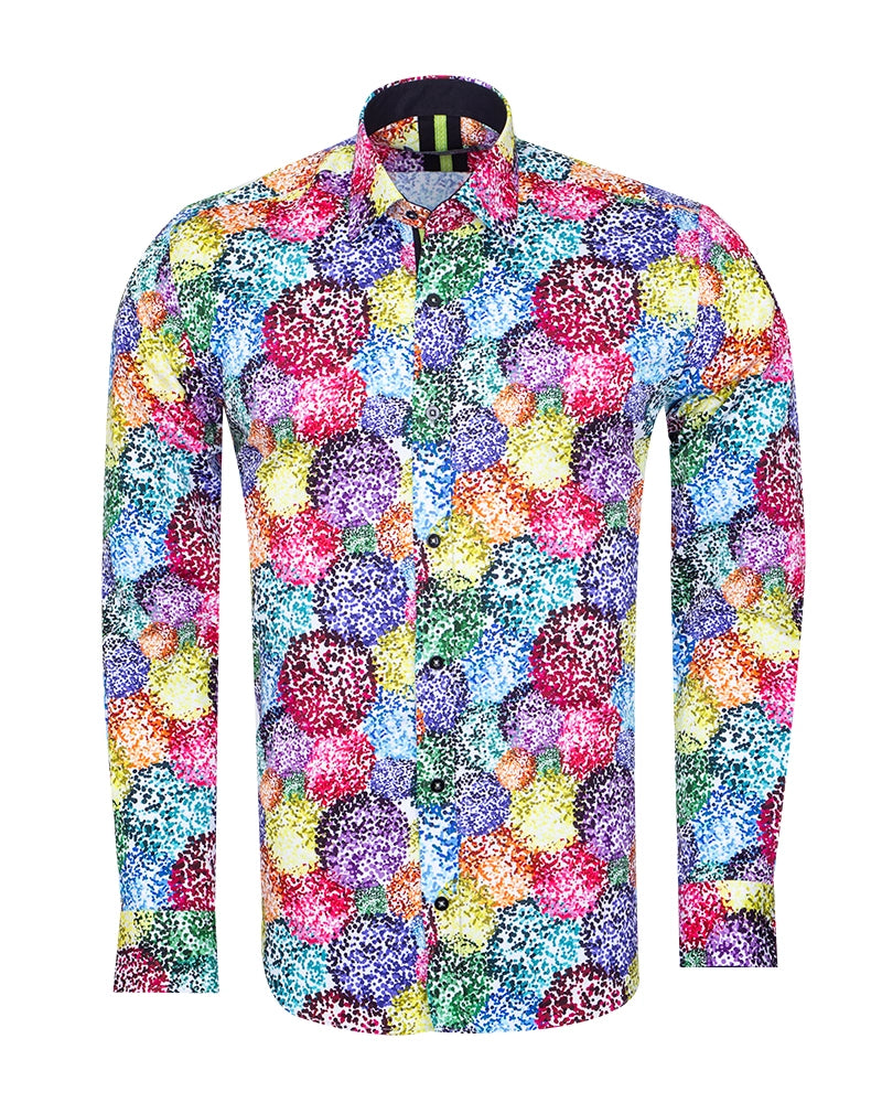 Playful Multicolour Pattern Print with Matching Handkerchief-Makrom