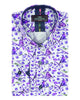 Purple Birds in Tree Print Long Sleeve Shirt-Makrom