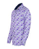 Purple Birds in Tree Print Long Sleeve Shirt-Makrom