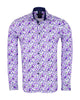 Purple Birds in Tree Print Long Sleeve Shirt-Makrom