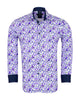Purple Birds in Tree Print Long Sleeve Shirt-Makrom
