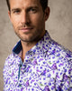 Purple Birds in Tree Print Long Sleeve Shirt