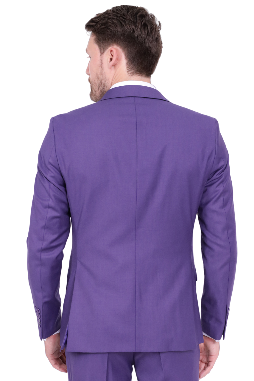 Purple Classic Plain 3 Piece Men's Suit-Makrom