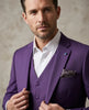 Purple Classic Plain 3 Piece Men's Suit
