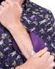 Purple Dragonfly Print Shirt with Matching Handkerchief-Makrom