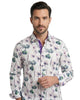 Purple Orchid Floral Print Shirt-Makrom