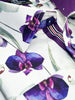 Purple Orchid Floral Print Shirt-Makrom