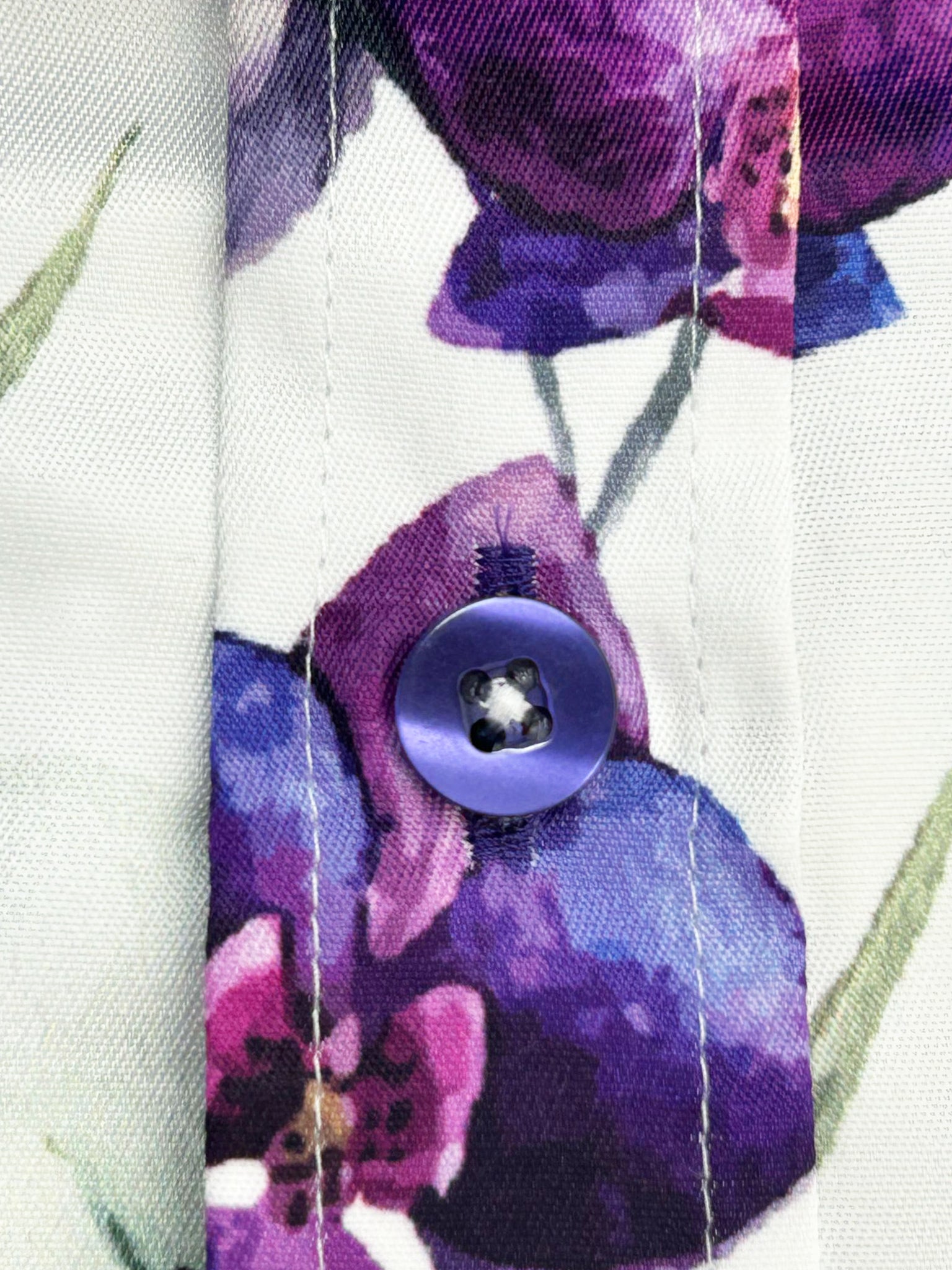 Purple Orchid Floral Print Shirt-Makrom